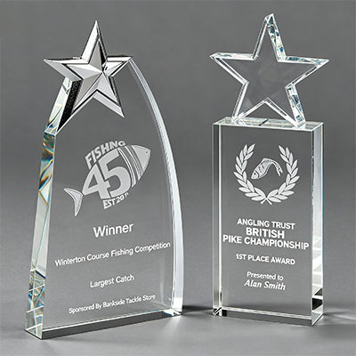 Trofeos de pesca de cristal