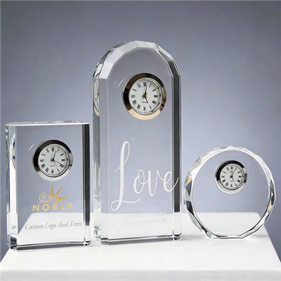 Reloj de mesa de cristal